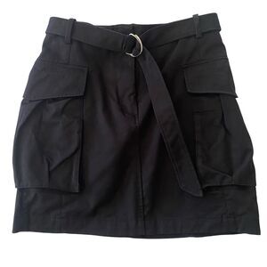 & Other Stories Cargo Mini Skirt Black Size 4